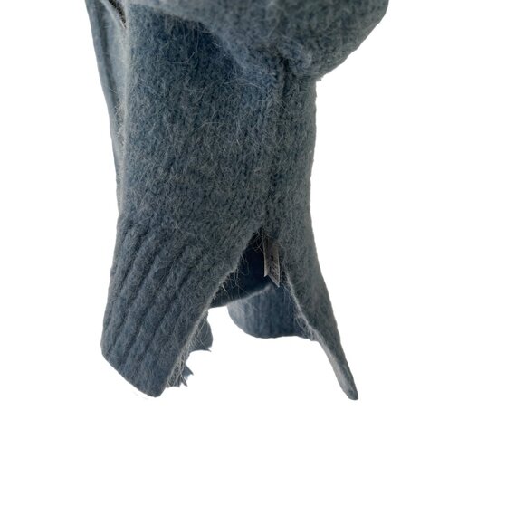 Zara Cropped Blue Knit Zip Hoodie With Side Vent Slits - Picture 3 of 4